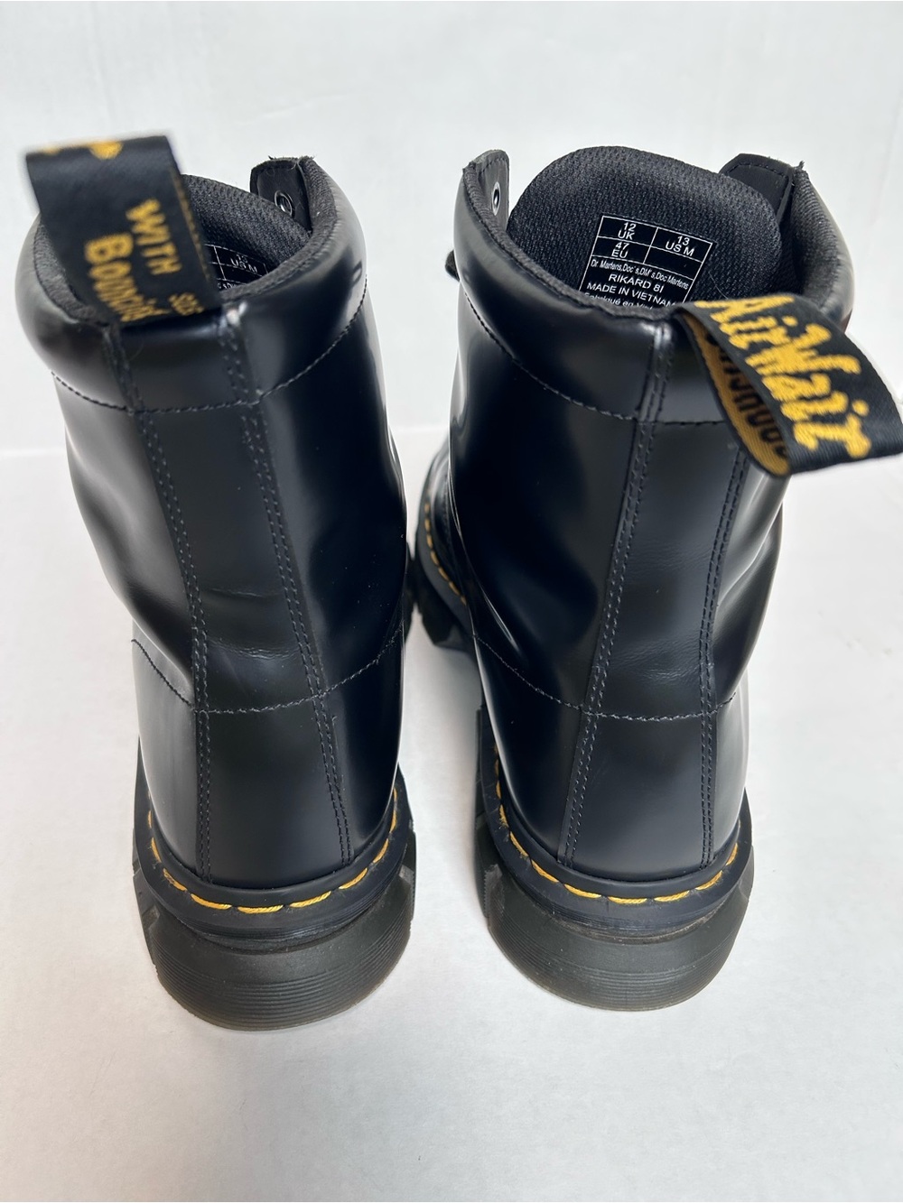 Dr. Martens Rikard 81 Smooth Black Leather Boots Men’s size 13 - Picture 8 of 11